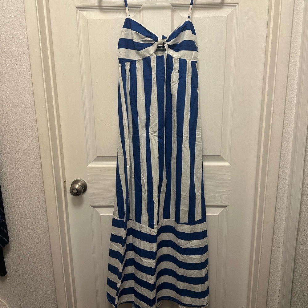 ☀️ Farm Rio Striped Maxi Dress – Perfect for Summer! 🌴